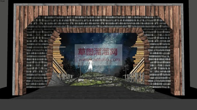 画山地舞台剧SU模型