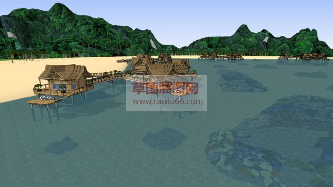 海景房度假屋SU模型