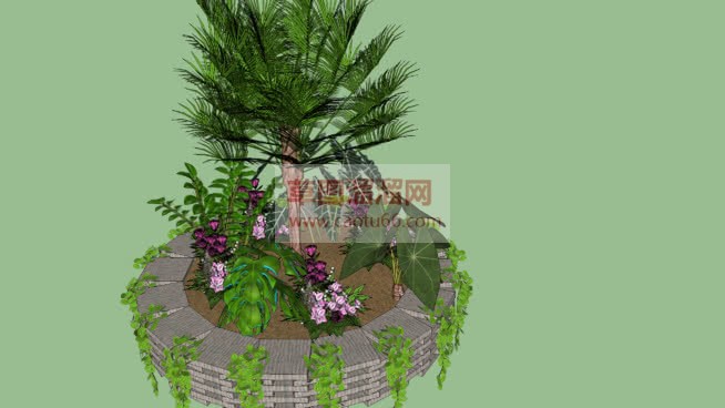 树池花圃免费SU模型