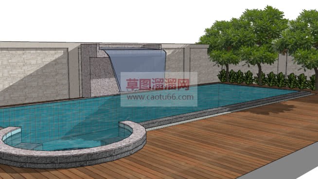 私家游泳池SU模型