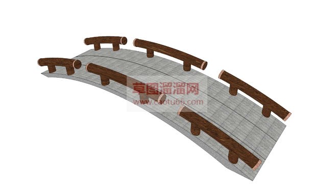 日式拱桥SU模型
