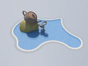 茶壶水景流水SU模型