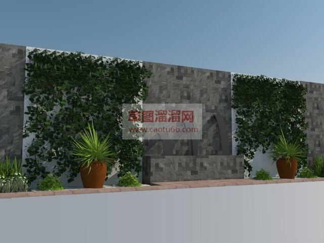 景观绿植墙植SU模型