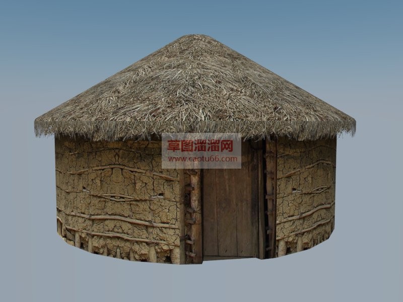 美丽乡村茅屋SU模型