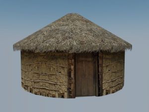 美丽乡村茅屋SU模型