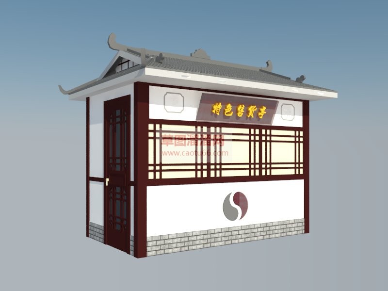 中式特色贩售SU模型