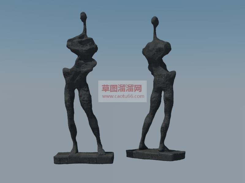 抽象人雕塑小SU模型