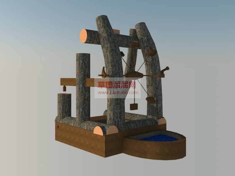 景观小品水轮SU模型