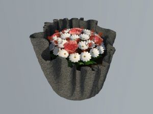 水景石盆庭院SU模型