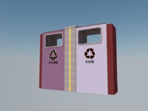 现代垃圾桶垃SU模型