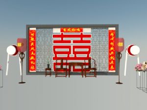 中式婚庆婚礼SU模型 免费sketchup模型下载