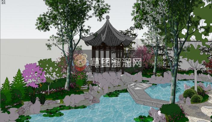 苏州园林景观SU模型