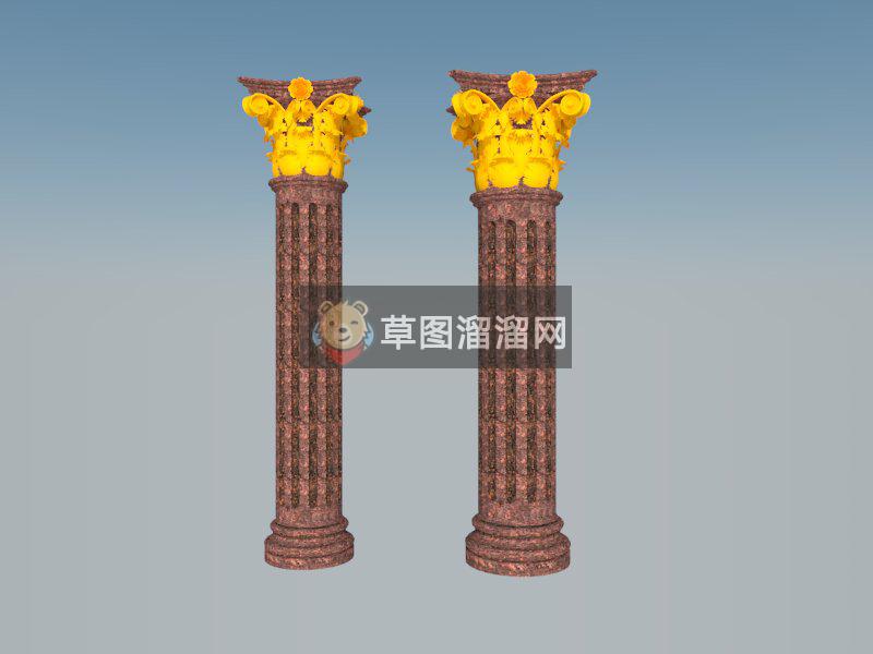 柱子罗马柱SU模型