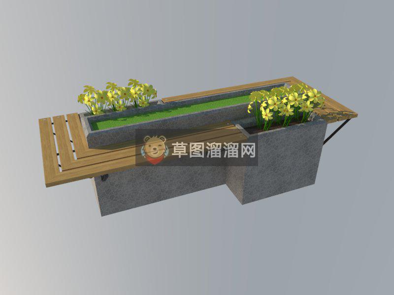 户外景观座椅SU模型