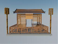 景观亭子景观路灯SU模型 免费sketchup模型下载
