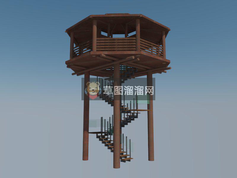 观景平台SU模型
