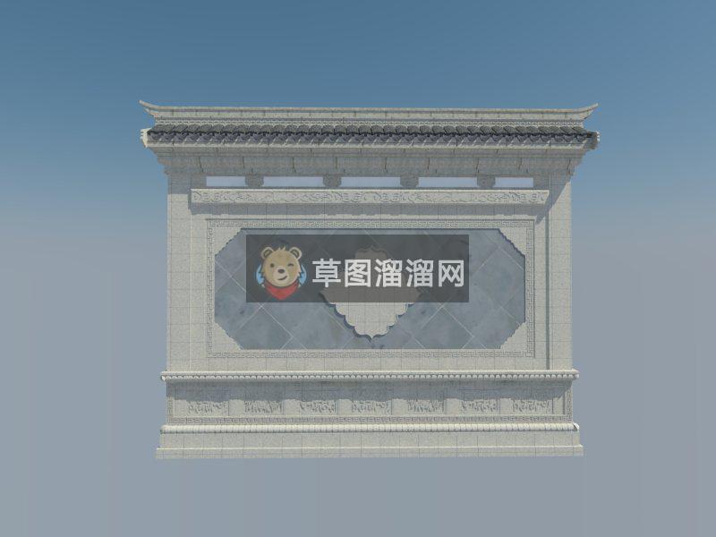 照壁墙墙SU模型