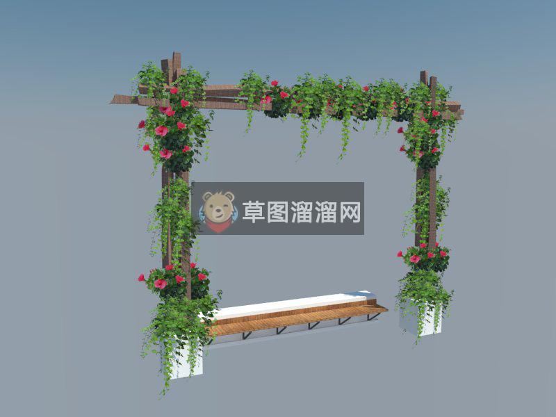 爬藤花架景观SU模型