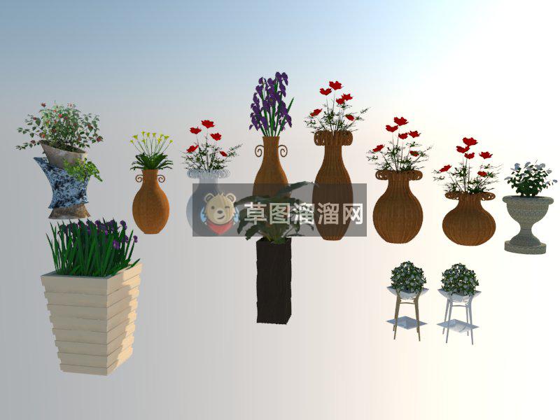 花钵SU模型