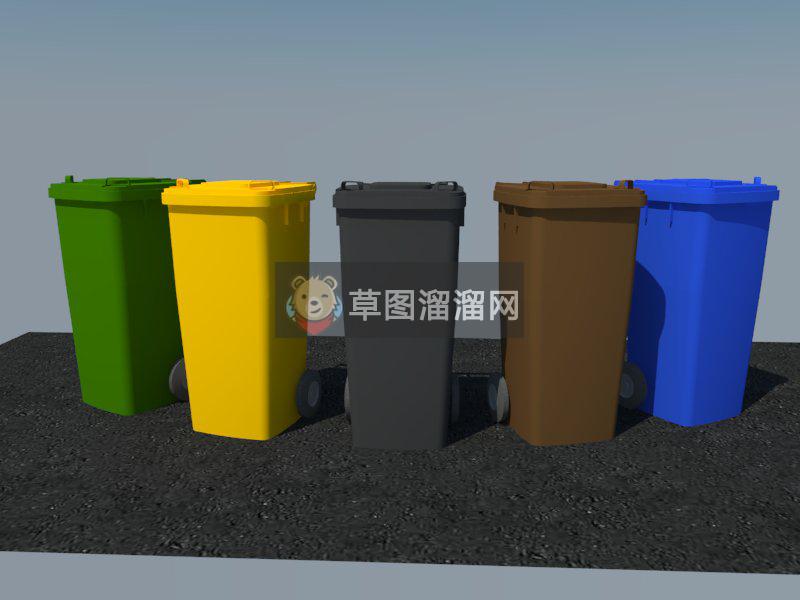 环保垃圾箱垃圾桶SU模型