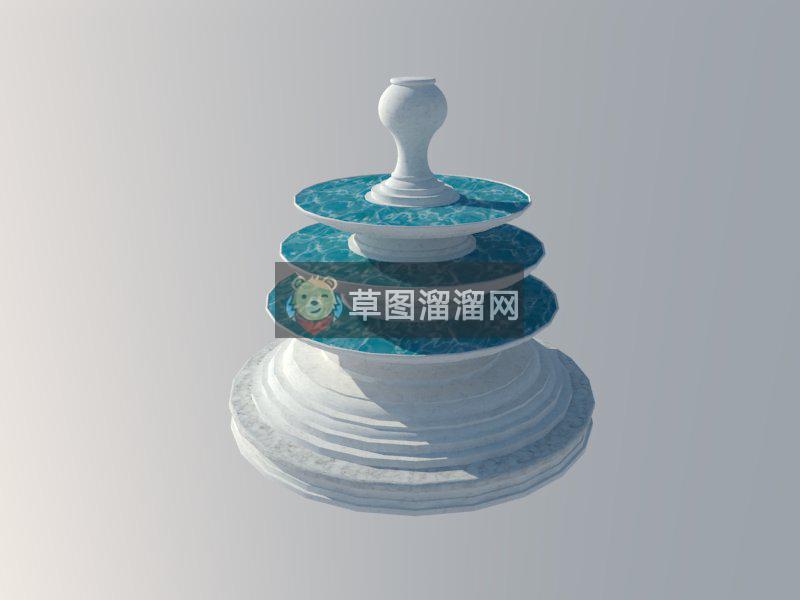 喷泉SU模型