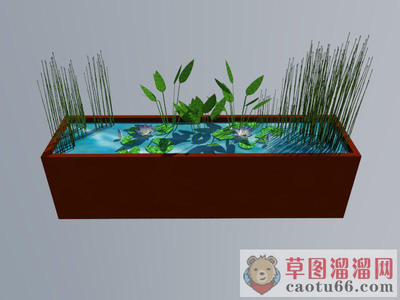 木质景观水池SU模型