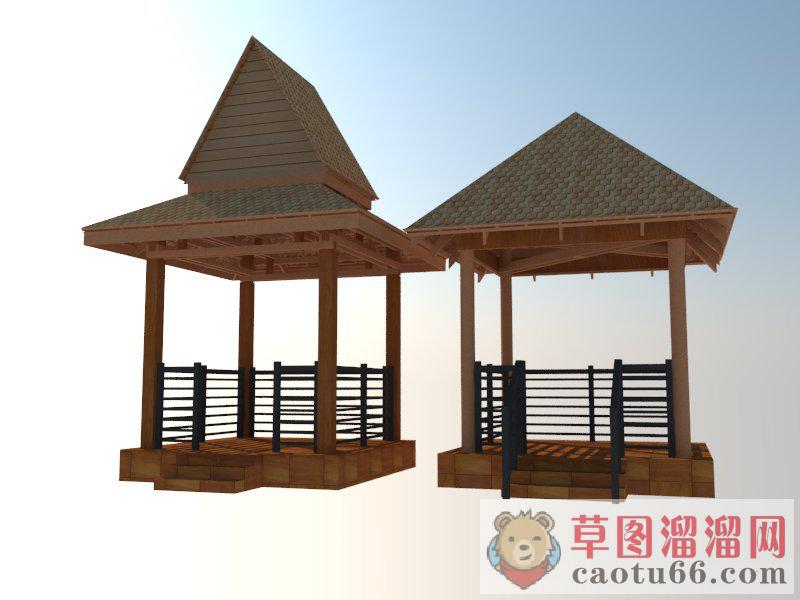 东南亚亭子SU模型