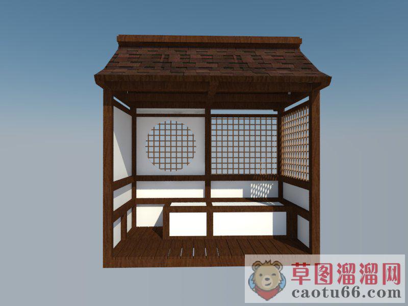 日式木屋亭子SU模型