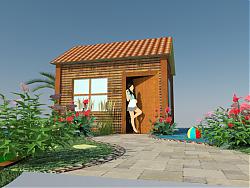 花园景观木屋SU模型