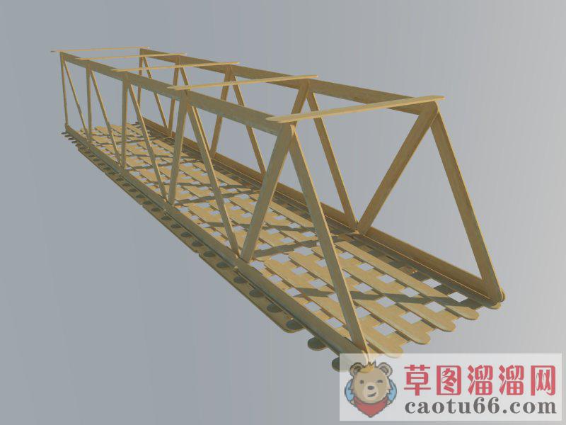 木质桥梁SU模型