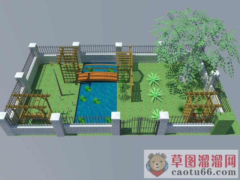 私家花园小桥SU模型