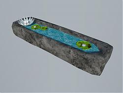 荷花池水池景观SU模型