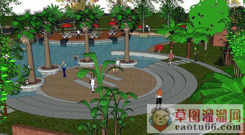 现代欧式公园SU模型