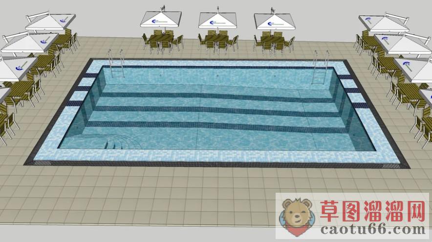 游泳池SU模型