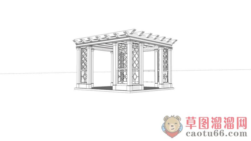 凉棚廊架亭子SU模型