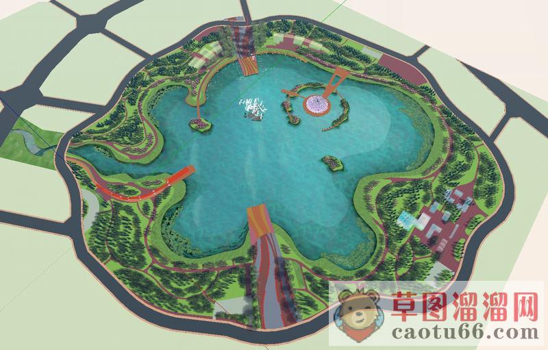 现代景观公园SU模型