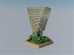 景观树池SU模型