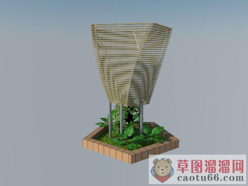 景观树池SU模型