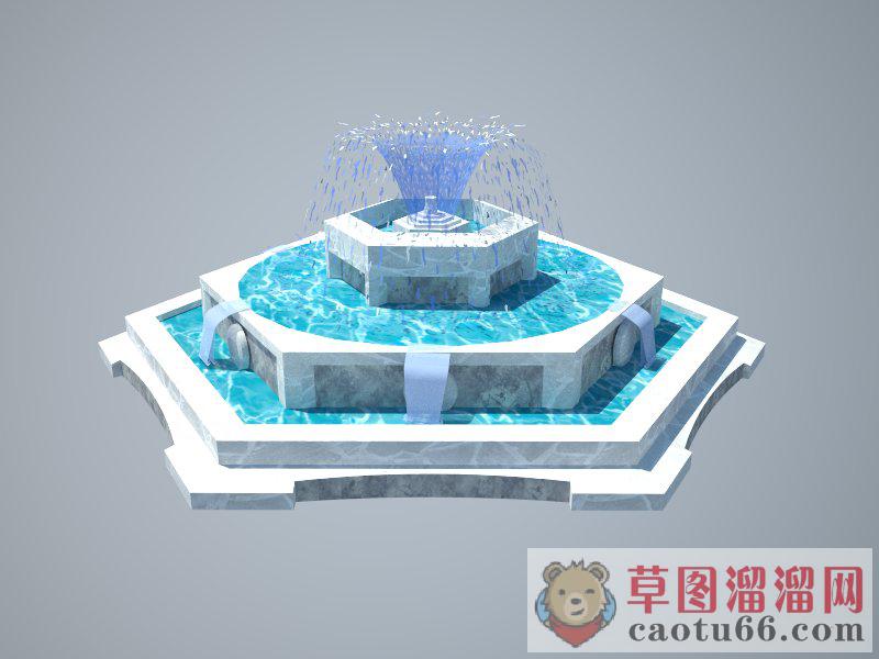 喷泉水景小品SU模型