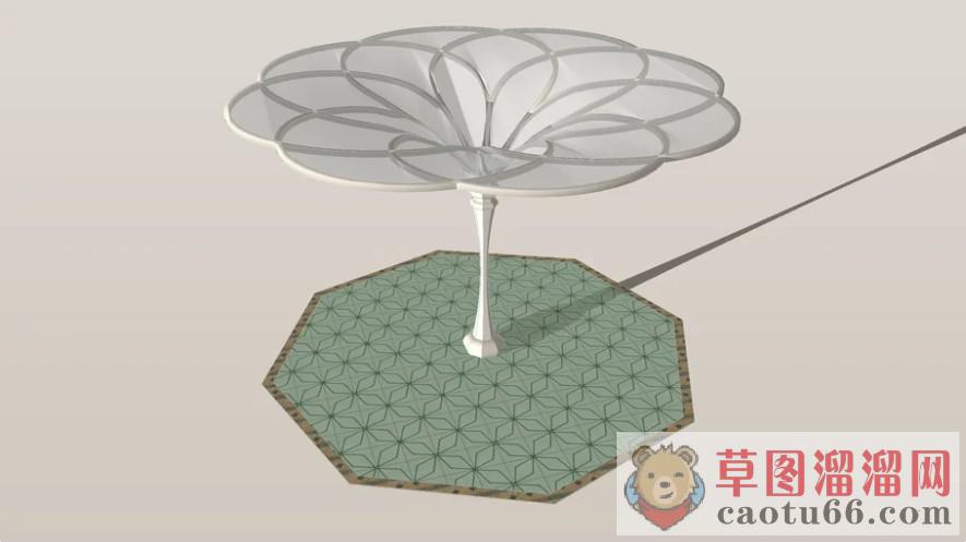 现代挡棚廊架SU模型
