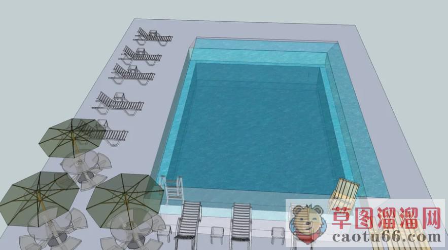 泳池游泳池SU模型