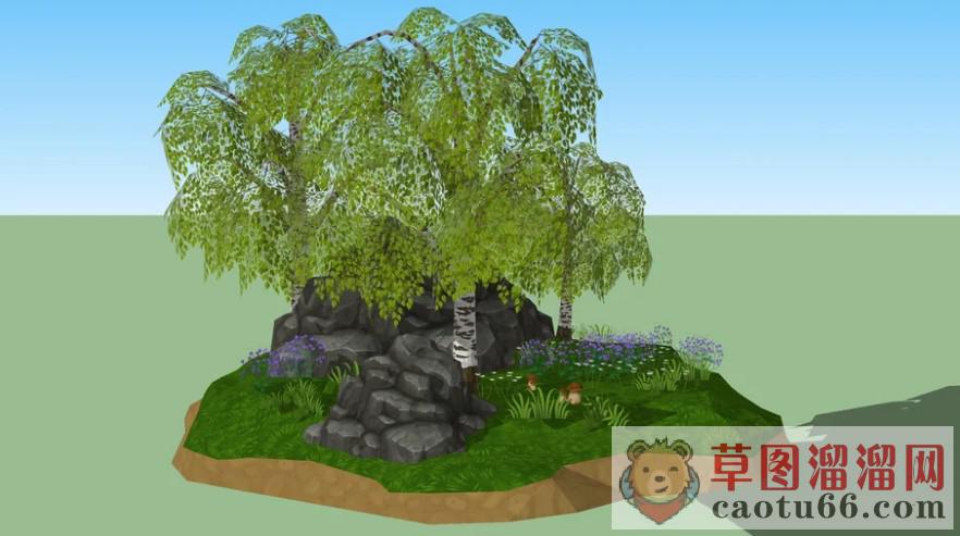 景观树山石SU模型
