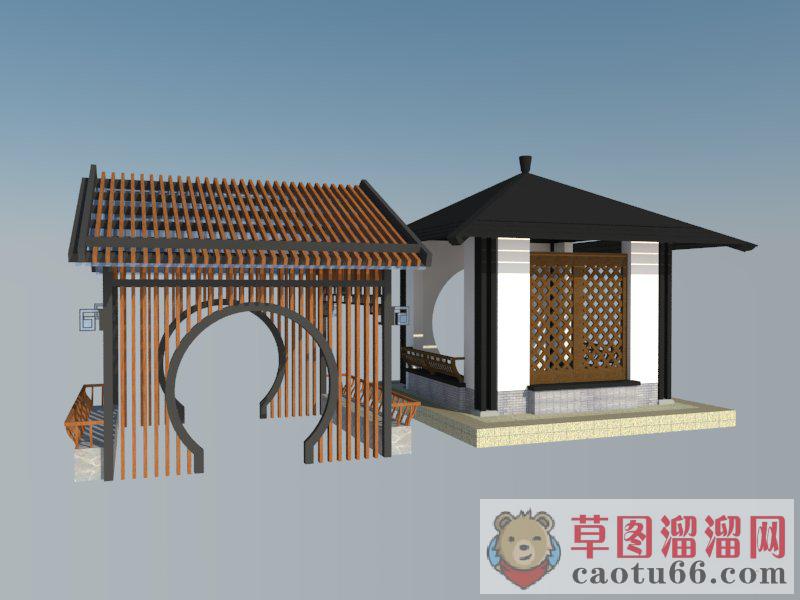 中式亭子SU模型