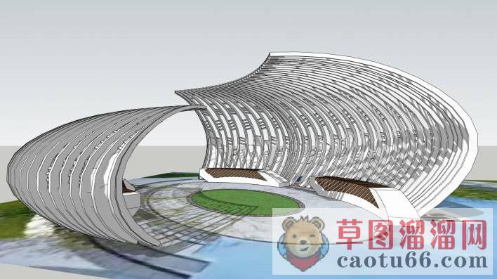 景观廊架创意SU模型