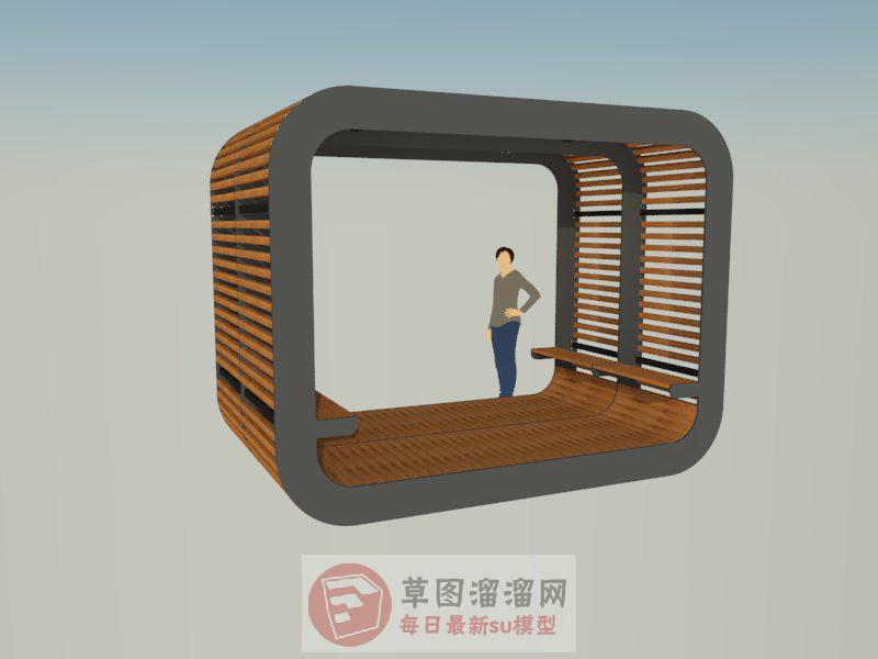 现代廊架SU模型