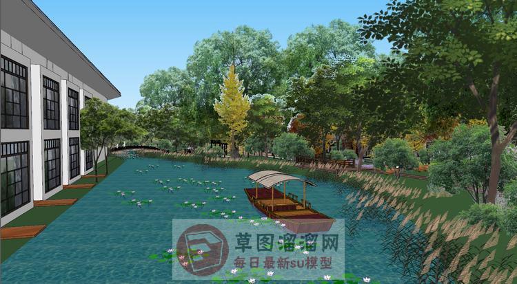 景观民宿规划SU模型