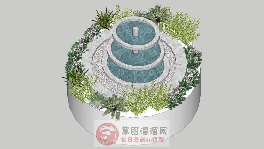 景观喷泉SU模型
