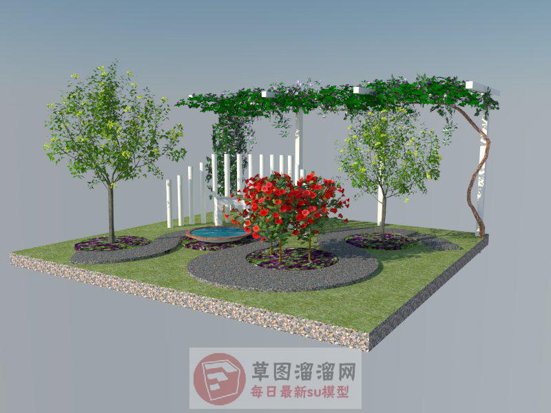 花园植物花架SU模型