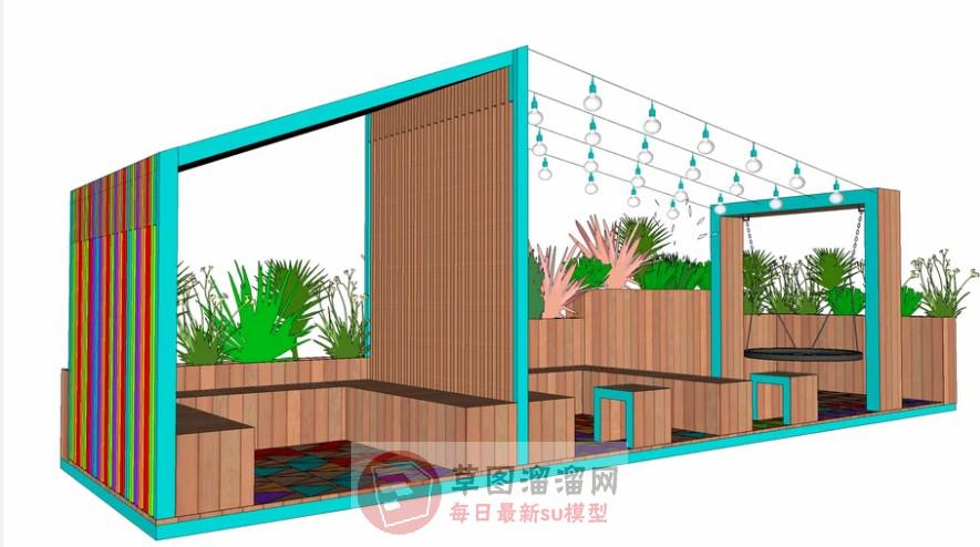 公园休闲座椅SU模型