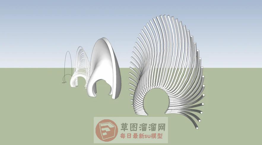 创意廊架SU模型